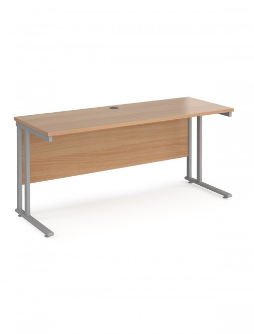 Beech Office Desk Maestro 25 Narrow Desk Cantilever 1600mm x 600mm