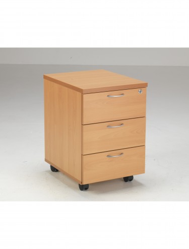 Lite 1200mm Office Desk with 3 Drawer Mobile Pedestal LITE1280BUND3BE - enlarged view