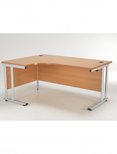 Left Hand Crescent Desk and Desk High Pedestal Offer LITE1612BEBUNDL - enlarged view