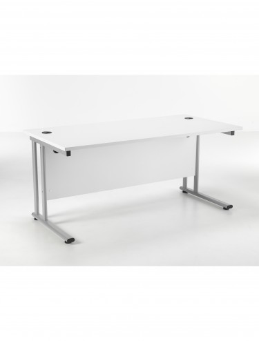 Lite 1600mm Office Desk with 3 Drawer Mobile Pedestal LITE1680BUND3WH - enlarged view