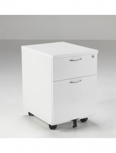 Lite 1600mm Office Desk with 2 Drawer Mobile Pedestal LITE1680BUND2WH - enlarged view