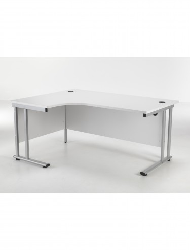 Left Hand Crescent Desk and Desk High Pedestal Offer LITE1612WHBUNDL - enlarged view