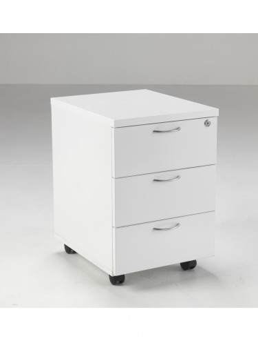 Lite 1400mm Office Desk with 3 Drawer Mobile Pedestal LITE1480BUND3WH - enlarged view