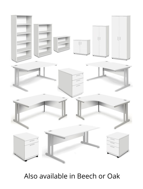 White Office Desk 1200x800mm Aspire Desk ET/SD/1200/WH - enlarged view