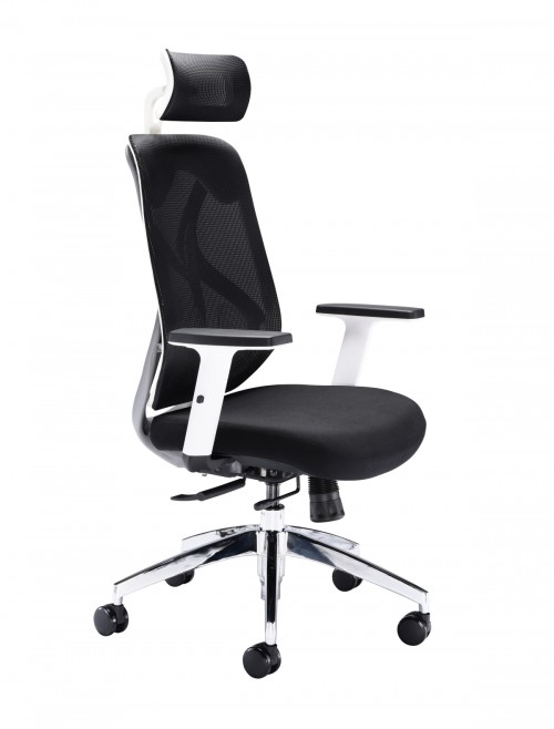 Office Chairs - Maldini High Back Mesh Office Chair CH0782WH - enlarged view