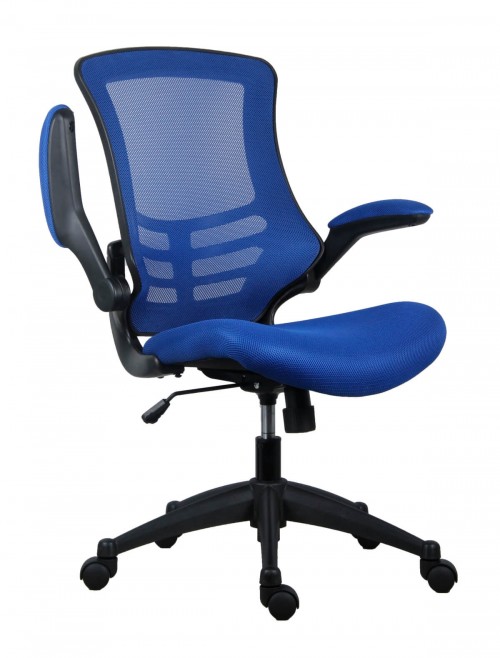 Office Chairs - Marlos Mesh Office Chair in Blue CH0790BL - enlarged view