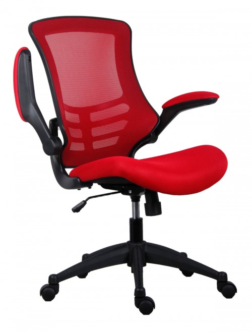 Office Chairs - Marlos Mesh Office Chair in Red CH0790RD - enlarged view