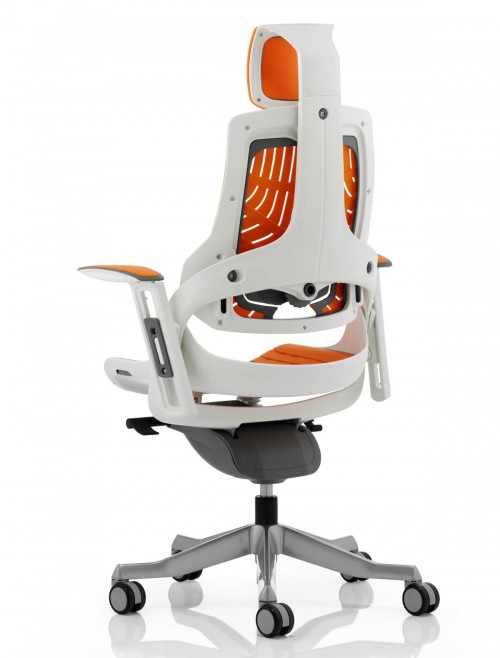 Zure Orange Executive Elastomer Office Chair w/ Headrest KC0165 - enlarged view