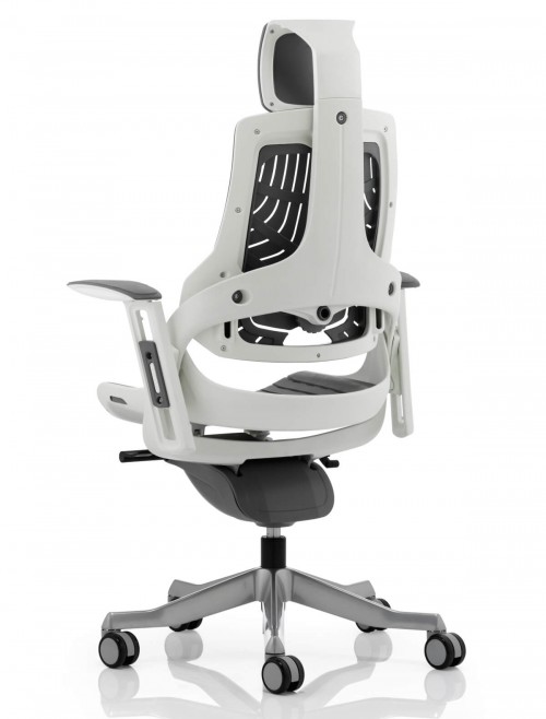 Zure Grey Executive Elastomer Office Chair w/ Headrest KC0164 - enlarged view