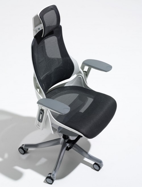 Zure Charcoal Executive Mesh Office Chair w/ Headrest KC0162 - enlarged view