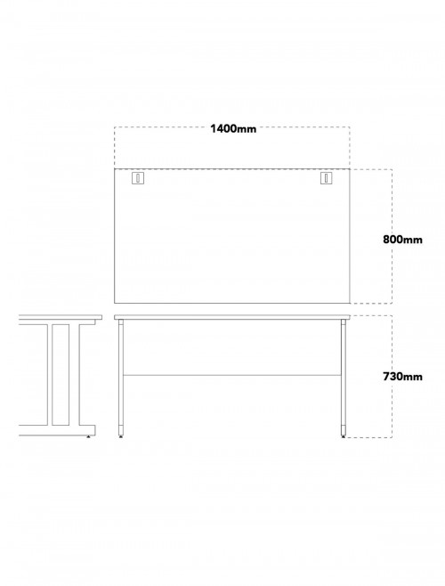 Walnut Office Desk 1400x800mm Aspire Desk ET/SD/1400/WN - enlarged view