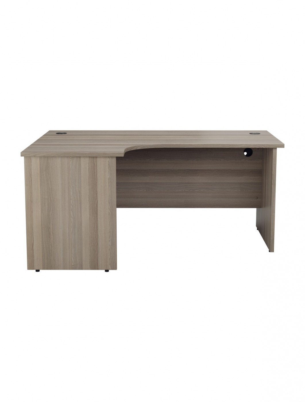 Grey Oak Office Desk 1600mm One Panel Ergo Desk Opr1612cwslpgo