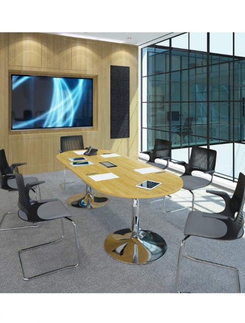 Dams Rectangular Boardroom Table with Chrome Trumpet Base TB18-C - enlarged view