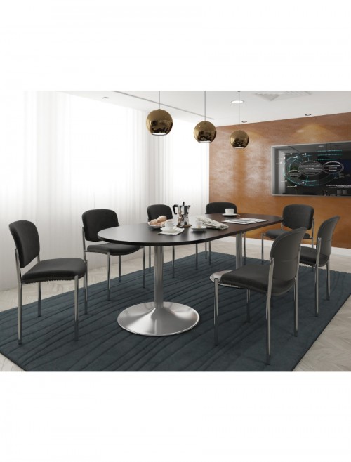 Dams Radial End Boardroom Table with Silver Trumpet Base TB24-S - enlarged view