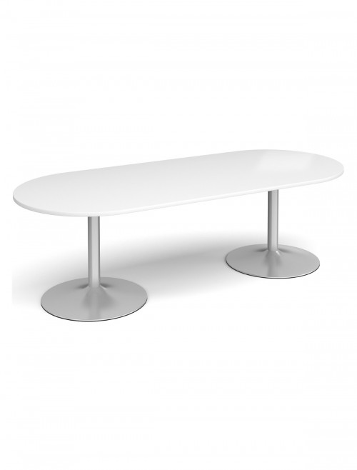 Dams Radial End Boardroom Table with Silver Trumpet Base TB24-S - enlarged view