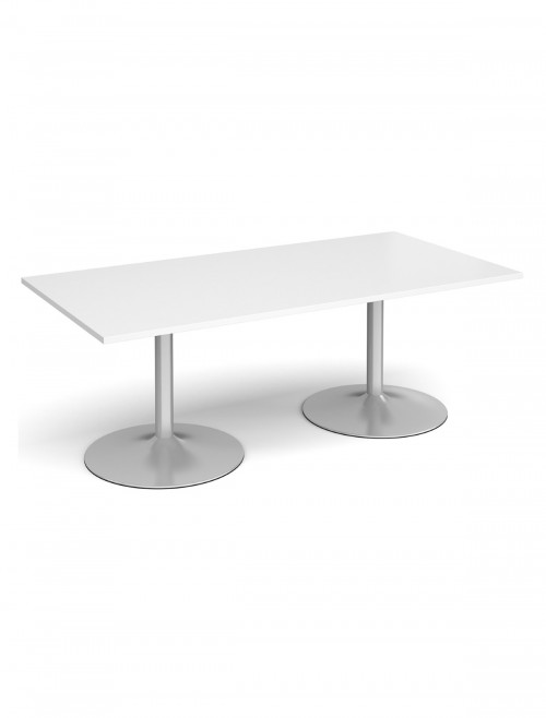 Dams Rectangular Boardroom Table with Silver Trumpet Base TB20-S - enlarged view