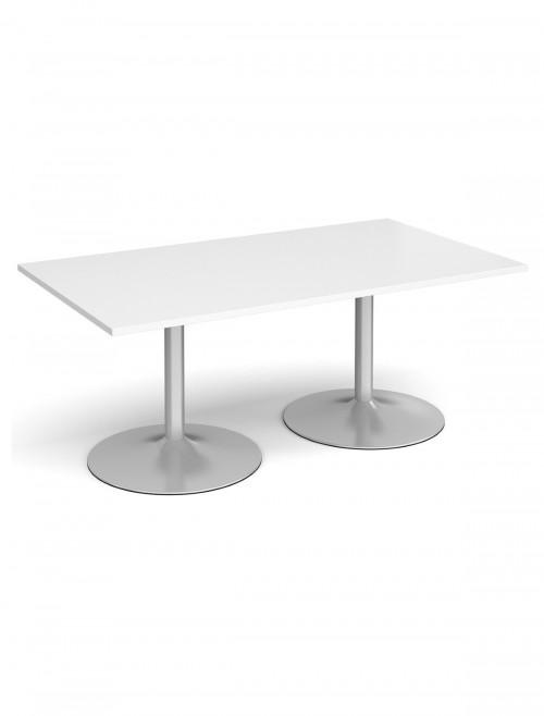 Dams Rectangular Boardroom Table with Silver Trumpet Base TB18-S - enlarged view