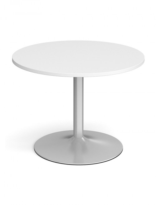 Dams Circular Boardroom Table with Silver Trumpet Base TB10C-S - enlarged view