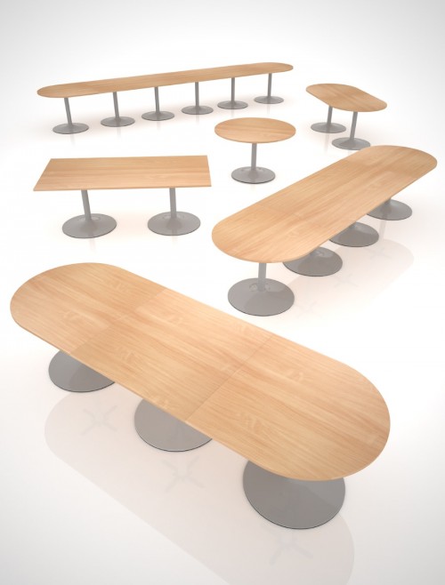 Dams Circular Boardroom Table with Chrome Trumpet Base TB12C-C - enlarged view