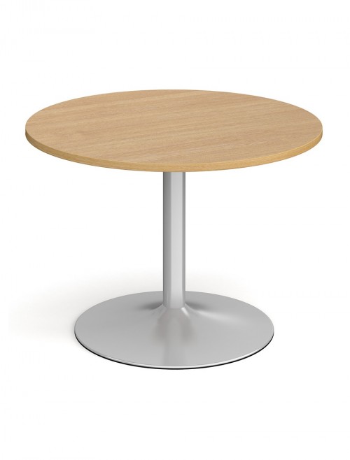 Dams Circular Boardroom Table with Silver Trumpet Base TB10C-S - enlarged view