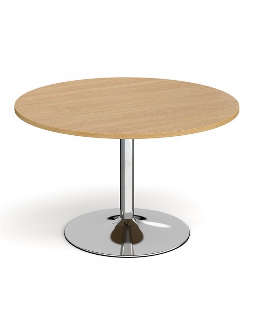 Dams Circular Boardroom Table with Chrome Trumpet Base TB12C-C - enlarged view