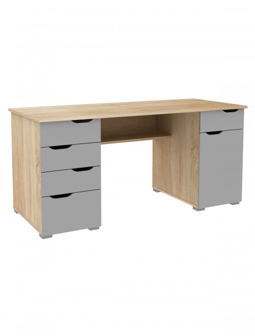 Home Office Desks - Alphason Kentucky Light Oak Desk AW1374LO - enlarged view