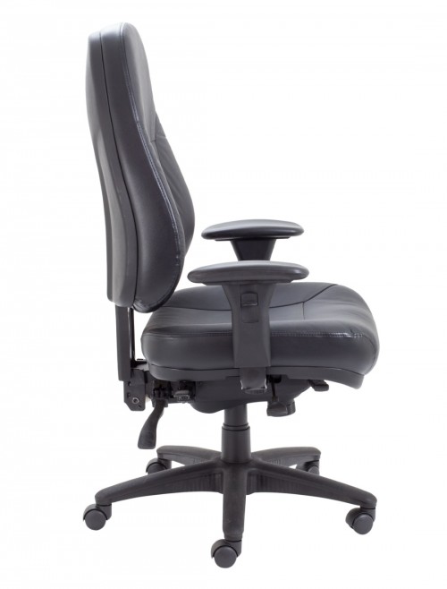 Office Chairs - TC Panther Black Leather Office Chair CH1101 - enlarged view