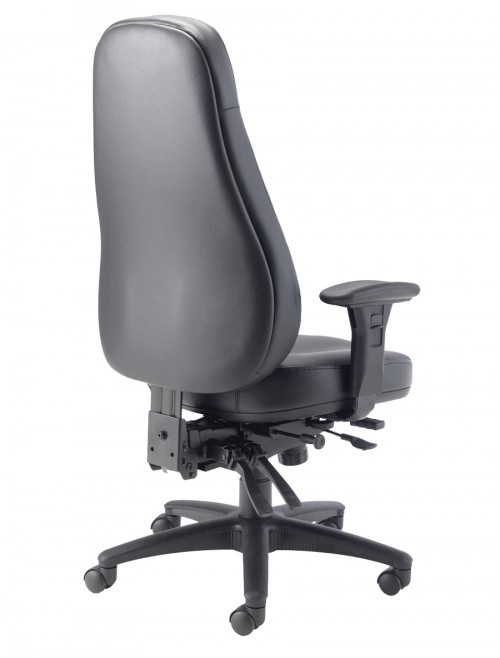 Office Chairs - TC Cheetah 24-Hour Black Leather Office Chair CH1110 - enlarged view