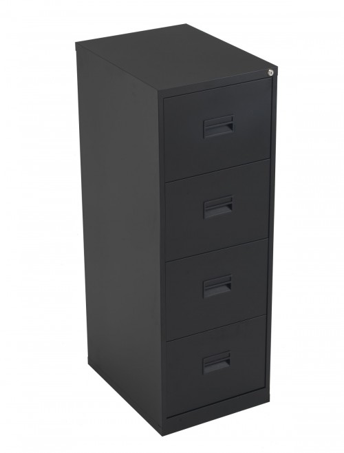 Steel Storage - TC Talos 4 Drawer Steel Filing Cabinet TCS4FC-BK in Black - enlarged view