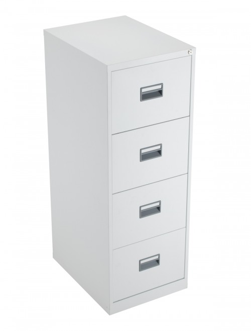 Steel Storage - TC Talos 4 Drawer Steel Filing Cabinet TCS4FC-WH in White - enlarged view