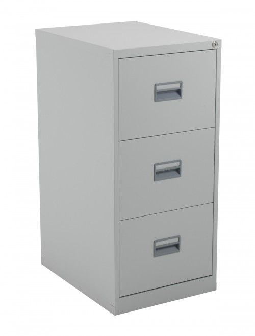 Steel Storage - TC Talos 3 Drawer Steel Filing Cabinet TCS3FC-GR in Grey - enlarged view