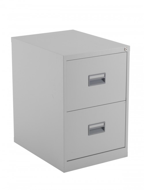 Steel Storage - TC Talos 2 Drawer Steel Filing Cabinet TCS2FC-GR in Grey - enlarged view