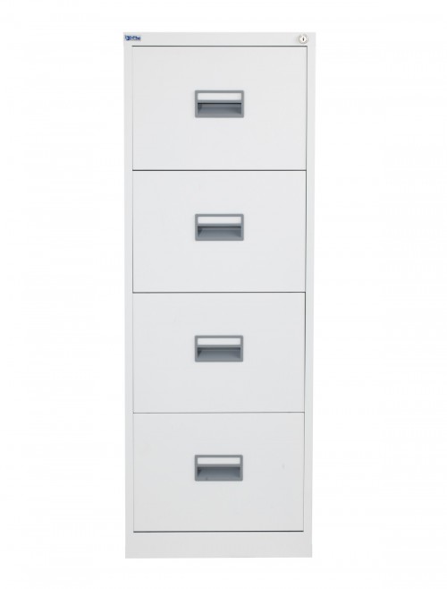 Steel Storage - TC Talos 4 Drawer Steel Filing Cabinet TCS4FC-WH in White - enlarged view