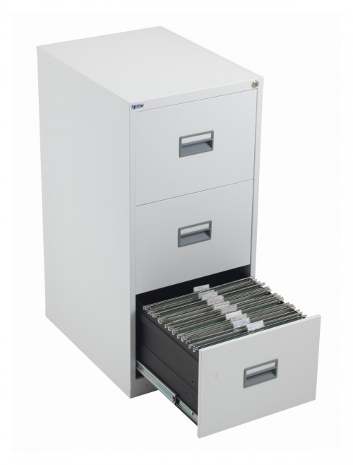 Talos Metal Filing Cabinet 3 Drawer White TCS3FC-WH by TC Office