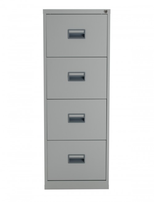 Steel Storage - TC Talos 4 Drawer Steel Filing Cabinet TCS4FC-GR in Grey - enlarged view