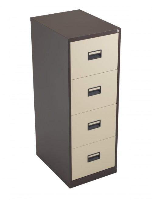 Steel Storage - TC Talos 4 Drawer Steel Filing Cabinet TCS4FC-CC in Coffee Cream - enlarged view