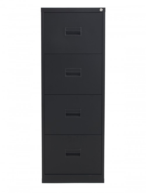 Steel Storage - TC Talos 4 Drawer Steel Filing Cabinet TCS4FC-BK in Black - enlarged view