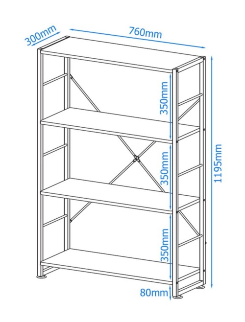 Alphason Cabrini Bookcase ABC65043-WH - enlarged view