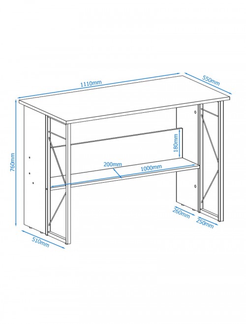 Home Office Desk Rhodes AW3524 by Alphason - enlarged view