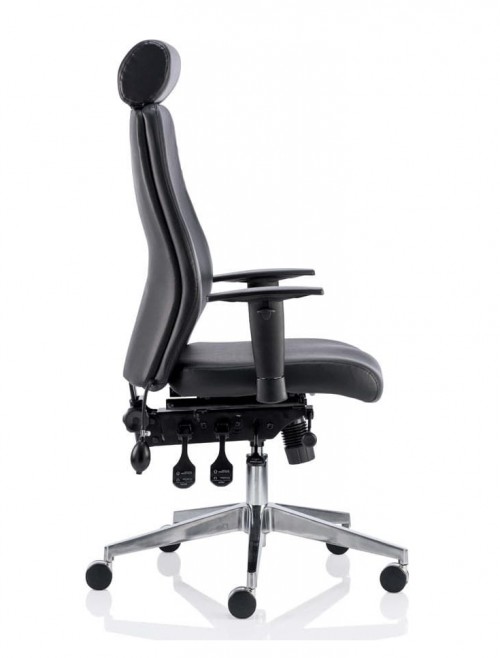 Onyx 24 Hour Leather Office Chair with Headrest OP000098 - enlarged view