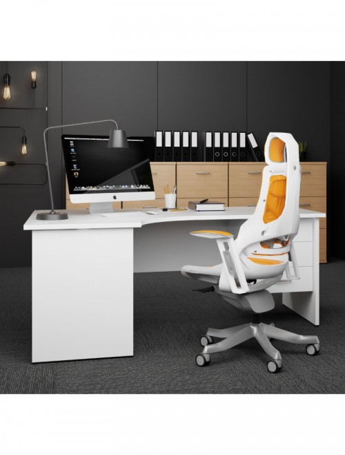 Zure Orange Executive Elastomer Office Chair w/ Headrest KC0165 - enlarged view