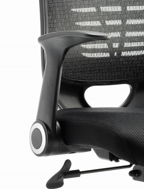 Office Chairs - Relay Black Mesh Office Chair w/ Airmesh Seat Pad - enlarged view