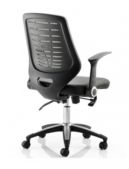 Office Chairs - Relay Silver Mesh Office Chair w/ Leather Seat Pad - enlarged view