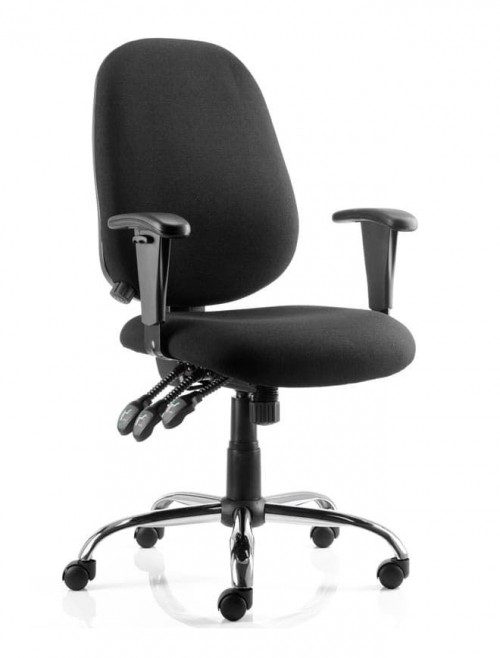 Office Chairs Lisbon Fabric Operators Chair in Black OP000073