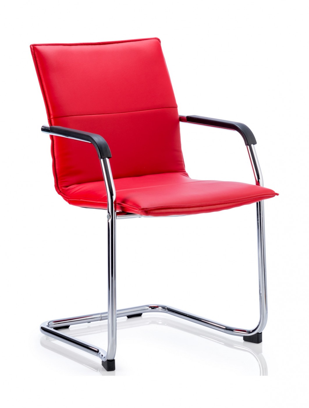 echo cantilever red leather visitors chair echor br000037