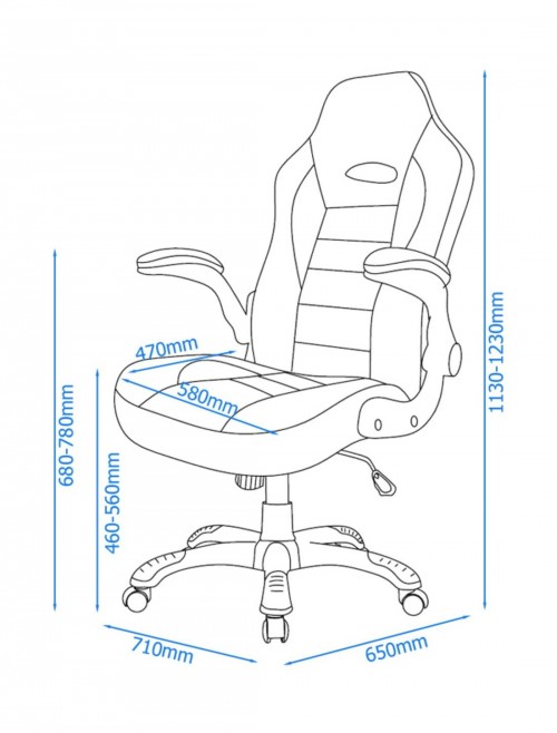 Talladega Racing Style Office Chair AOC8211BLK - enlarged view