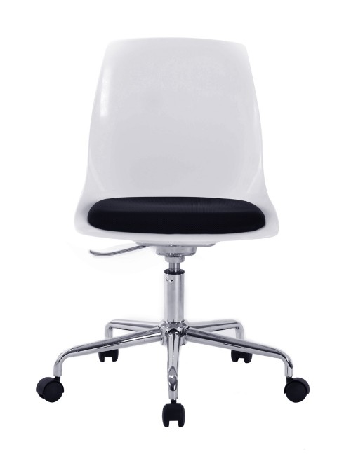 Poly Office Chair White Flow Swivel Chair BCP/K544/WH-BK by Eliza Tinsley - enlarged view