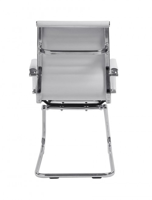 White Cantilever Visitor Chair Bonded Leather Aura BCL/8003AV/WH by Eliza Tinsley - enlarged view