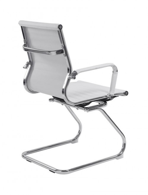 White Cantilever Visitor Chair Bonded Leather Aura BCL/8003AV/WH by Eliza Tinsley - enlarged view