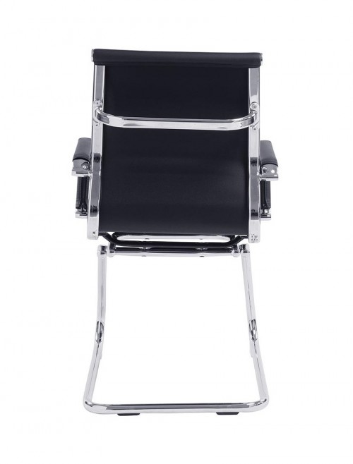 Black Cantilever Visitor Chair Bonded Leather Aura BCL/8003AV/BK by Eliza Tinsley - enlarged view